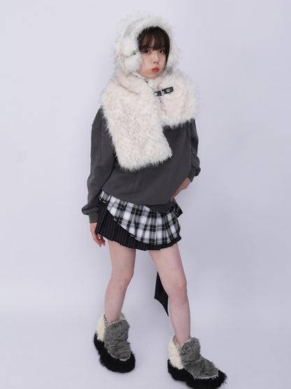 Heavy Industries Plush Panels Warm Bib Neck Versatile Scarf【s0000014984】