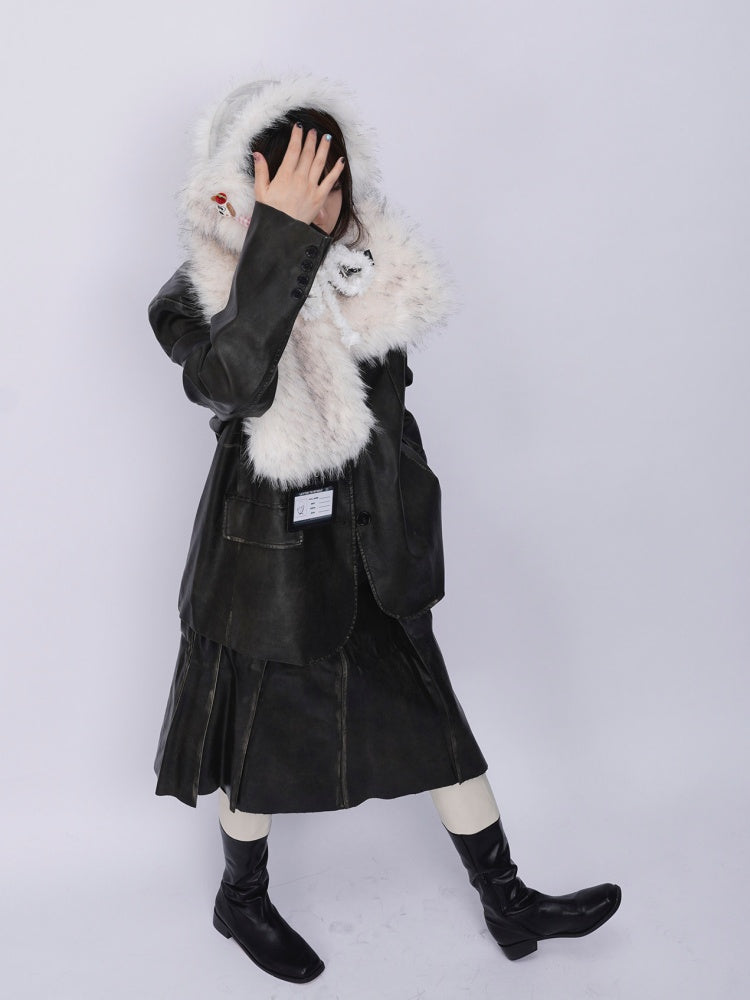 Heavy Industries Plush Panels Warm Bib Neck Versatile Scarf【s0000014984】