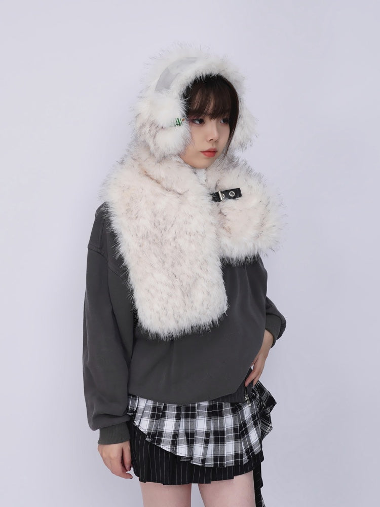 Heavy Industries Plush Panels Warm Bib Neck Versatile Scarf【s0000014984】