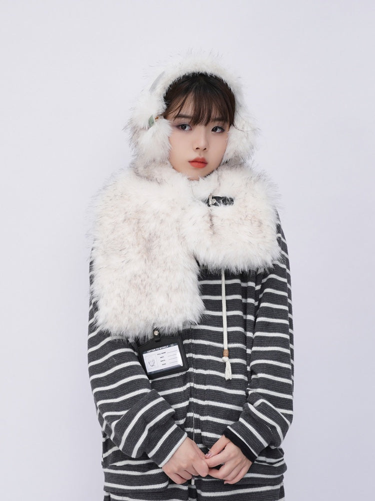 Heavy Industries Plush Panels Warm Bib Neck Versatile Scarf【s0000014984】