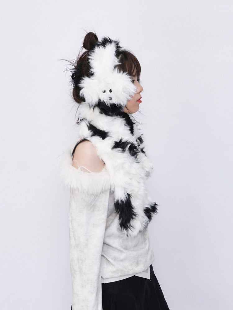 Original Babes Heavy Industries Plush Panels Warm Bib Neck Versatile Scarf【s0000014985】