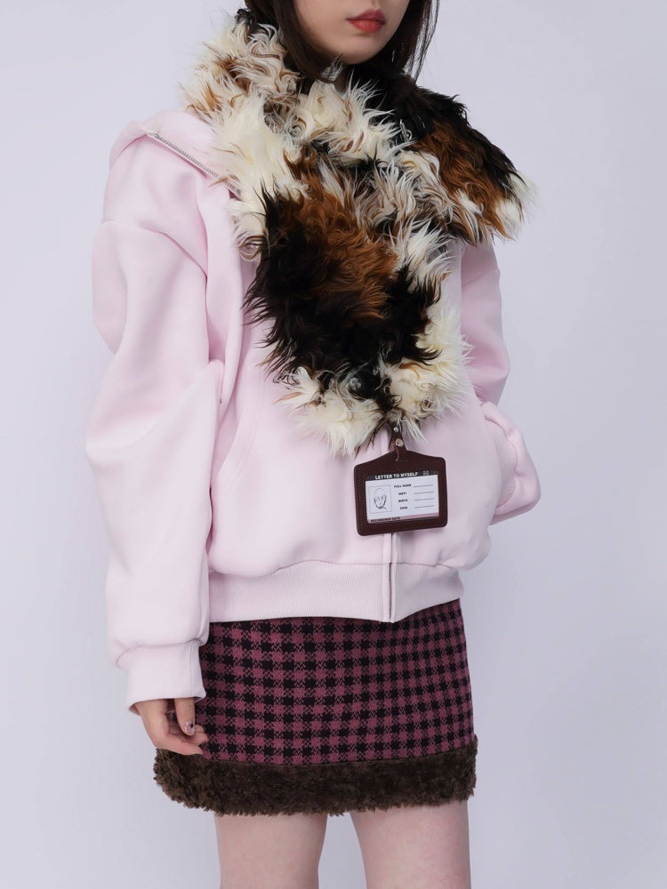 Original Babes Heavy Industries Plush Panels Warm Bib Neck Versatile Scarf【s0000014985】