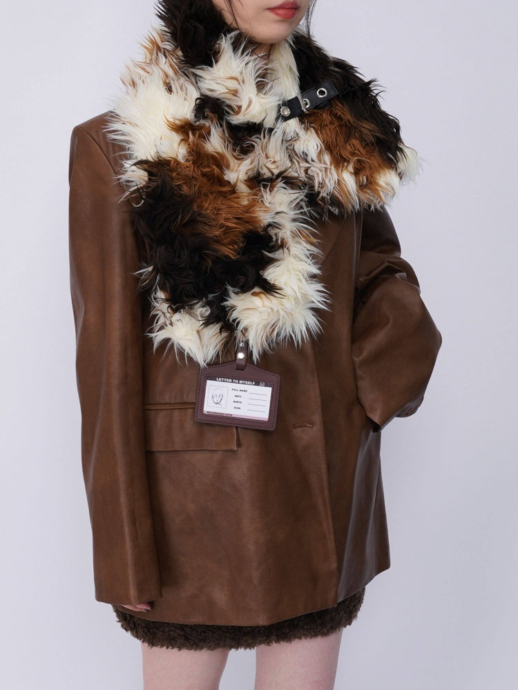 Original Babes Heavy Industries Plush Panels Warm Bib Neck Versatile Scarf【s0000014985】