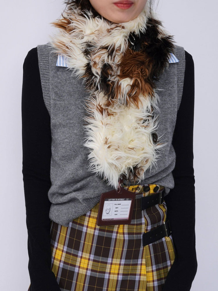 Original Babes Heavy Industries Plush Panels Warm Bib Neck Versatile Scarf【s0000014985】