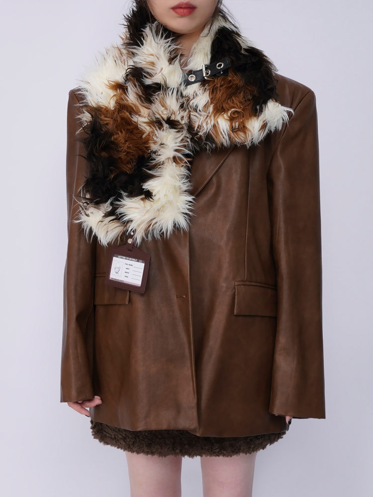 Original Babes Heavy Industries Plush Panels Warm Bib Neck Versatile Scarf【s0000014985】