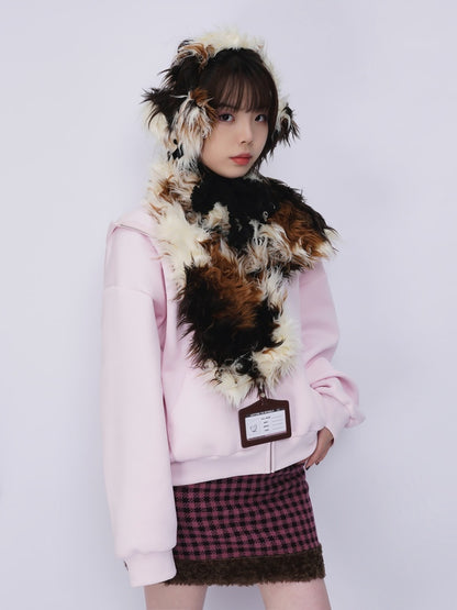 Original Babes Heavy Industries Plush Panels Warm Bib Neck Versatile Scarf【s0000014985】