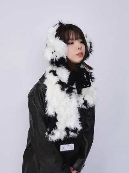 Original Babes Heavy Industries Plush Panels Warm Bib Neck Versatile Scarf【s0000014985】