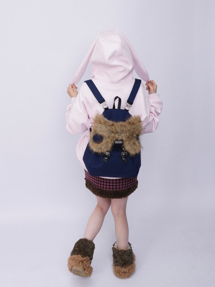 Bear Backpack Cute Class Furry Bag Crossbody Schoolbag【s0000014986】