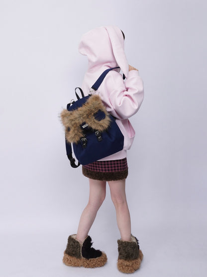 Bear Backpack Cute Class Furry Bag Crossbody Schoolbag【s0000014986】