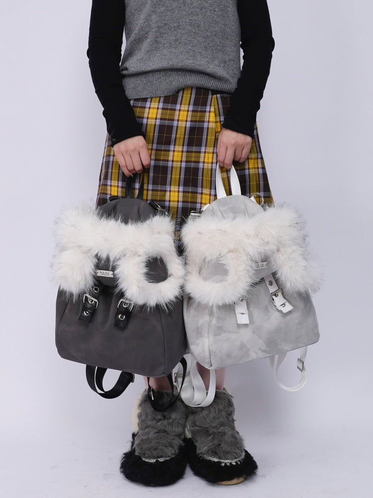 Bear Backpack Cute Class Furry Bag Crossbody Schoolbag【s0000014986】