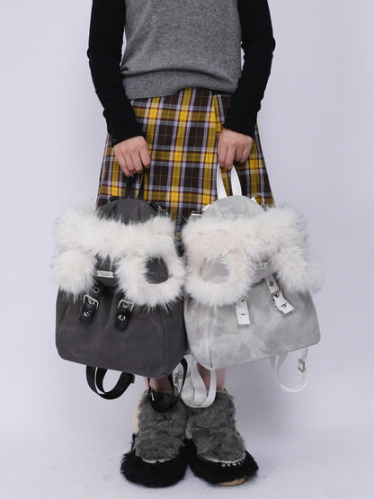 Bear Backpack Cute Class Furry Bag Crossbody Schoolbag【s0000014986】