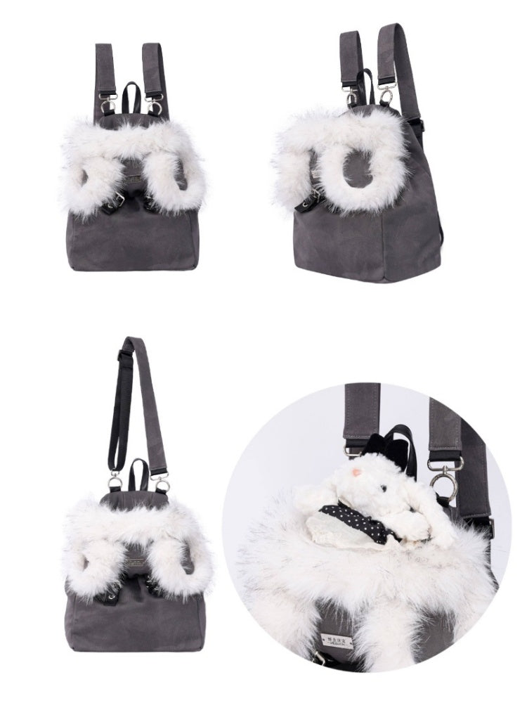 Bear Backpack Cute Class Furry Bag Crossbody Schoolbag【s0000014986】