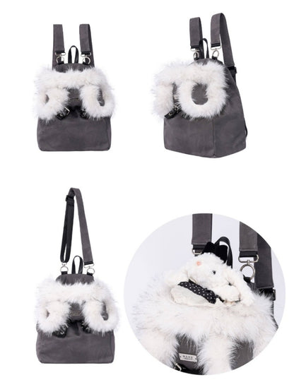 Bear Backpack Cute Class Furry Bag Crossbody Schoolbag【s0000014986】