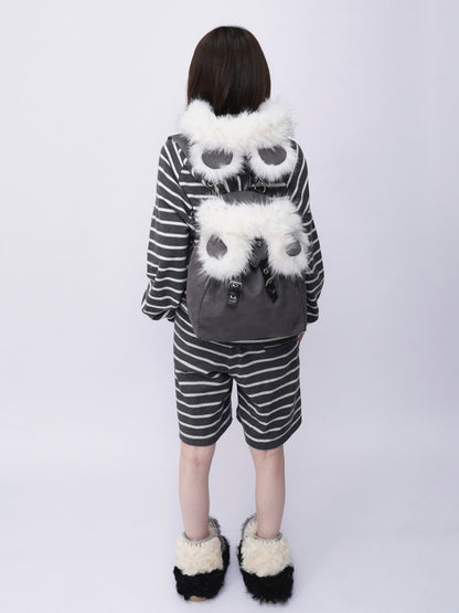 Bear Backpack Cute Class Furry Bag Crossbody Schoolbag【s0000014986】