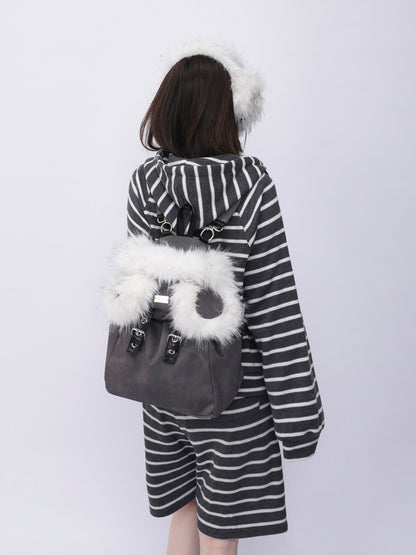 Bear Backpack Cute Class Furry Bag Crossbody Schoolbag【s0000014986】