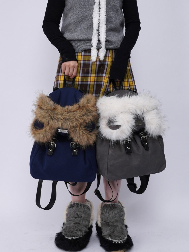 Bear Backpack Cute Class Furry Bag Crossbody Schoolbag【s0000014986】