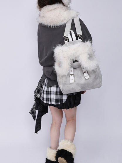Bear Backpack Cute Class Furry Bag Crossbody Schoolbag【s0000014986】
