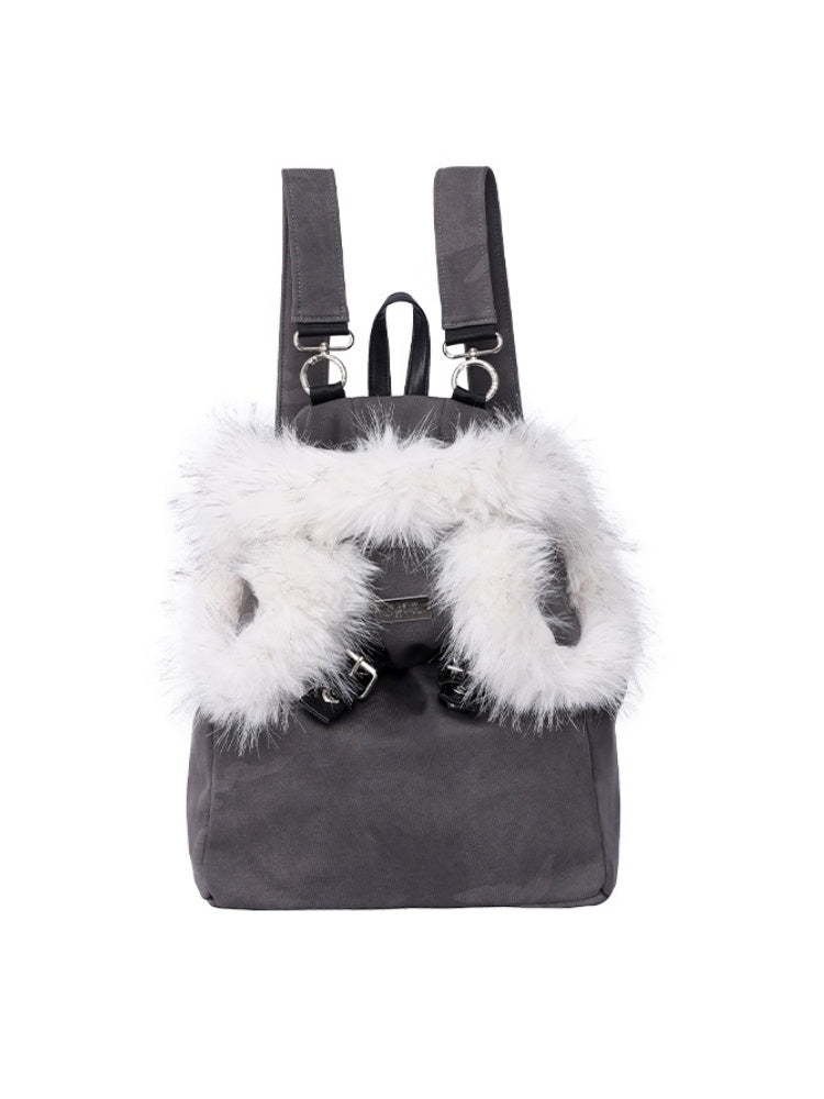 Bear Backpack Cute Class Furry Bag Crossbody Schoolbag【s0000014986】