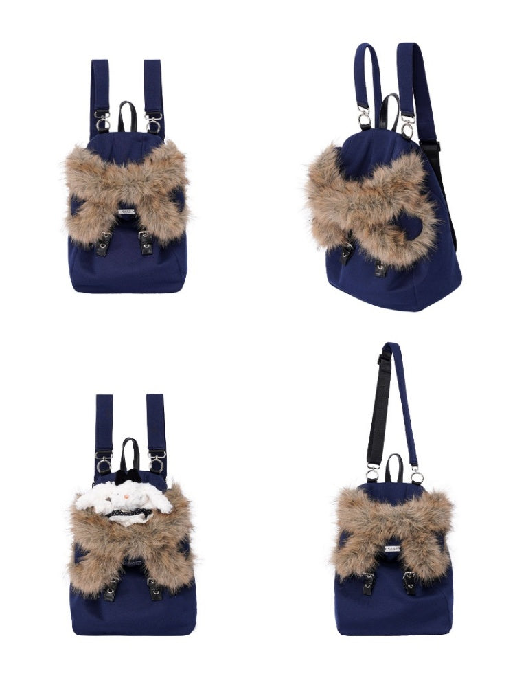 Bear Backpack Cute Class Furry Bag Crossbody Schoolbag【s0000014986】