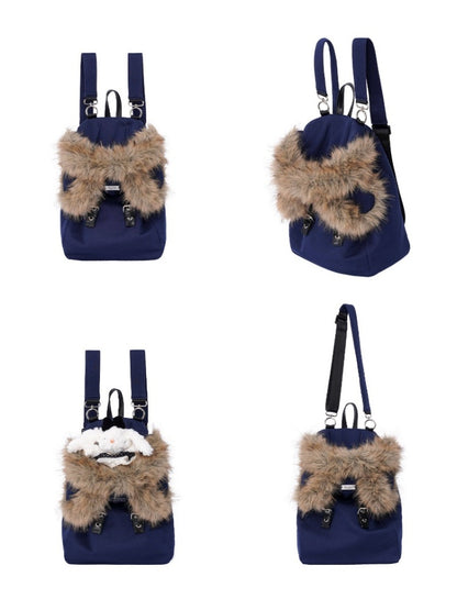 Bear Backpack Cute Class Furry Bag Crossbody Schoolbag【s0000014986】