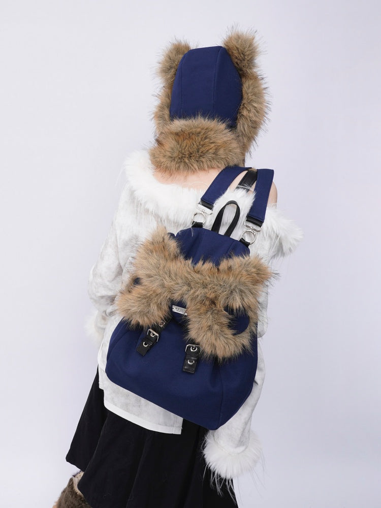 Bear Backpack Cute Class Furry Bag Crossbody Schoolbag【s0000014986】
