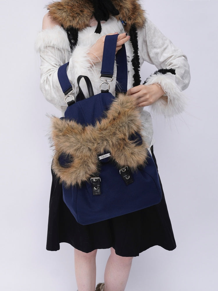 Bear Backpack Cute Class Furry Bag Crossbody Schoolbag【s0000014986】