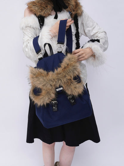 Bear Backpack Cute Class Furry Bag Crossbody Schoolbag【s0000014986】