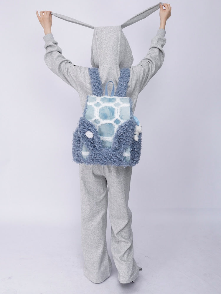 Rabbit Ears Fur Backpack Cute Class Bag Schoolbag【s0000014987】