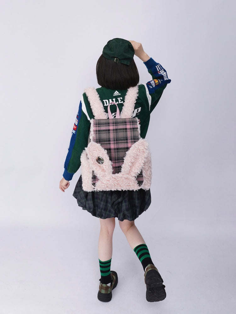 Rabbit Ears Fur Backpack Cute Class Bag Schoolbag【s0000014987】