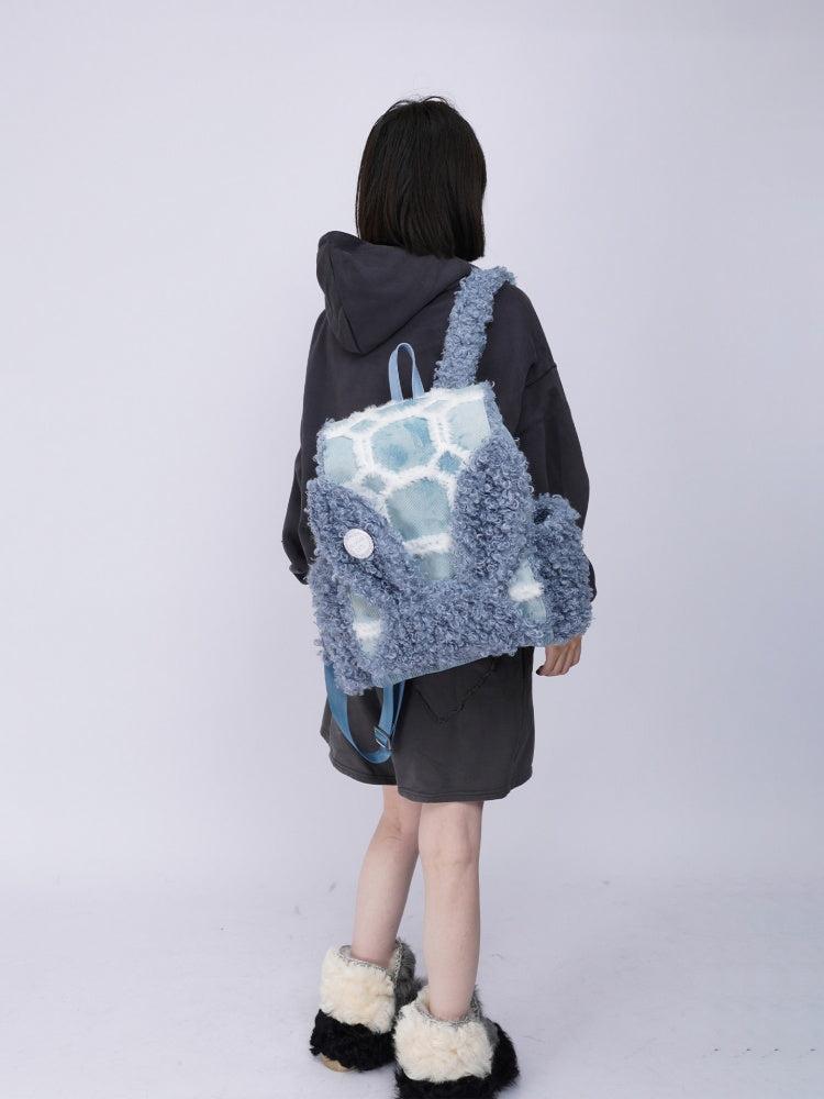 Rabbit Ears Fur Backpack Cute Class Bag Schoolbag【s0000014987】