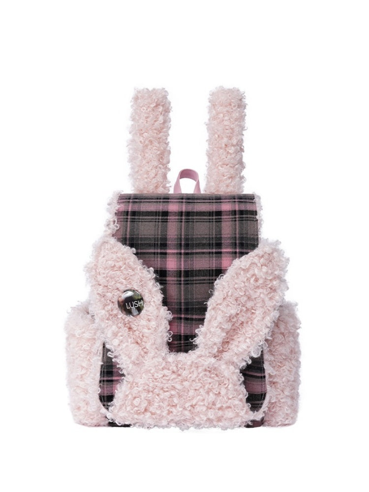 Rabbit Ears Fur Backpack Cute Class Bag Schoolbag【s0000014987】
