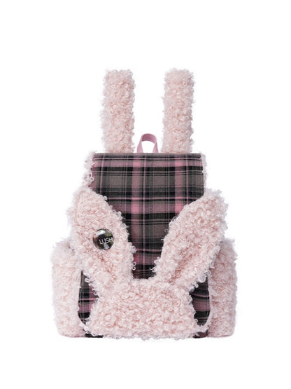 Rabbit Ears Fur Backpack Cute Class Bag Schoolbag【s0000014987】