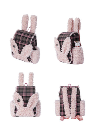 Rabbit Ears Fur Backpack Cute Class Bag Schoolbag【s0000014987】