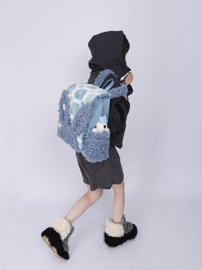 Rabbit Ears Fur Backpack Cute Class Bag Schoolbag【s0000014987】