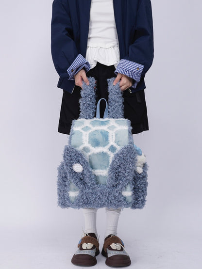 Rabbit Ears Fur Backpack Cute Class Bag Schoolbag【s0000014987】