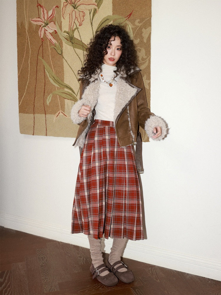 Suede Integrated Thickened Straight Shoulder Short Leather Jacket【s0000014989】