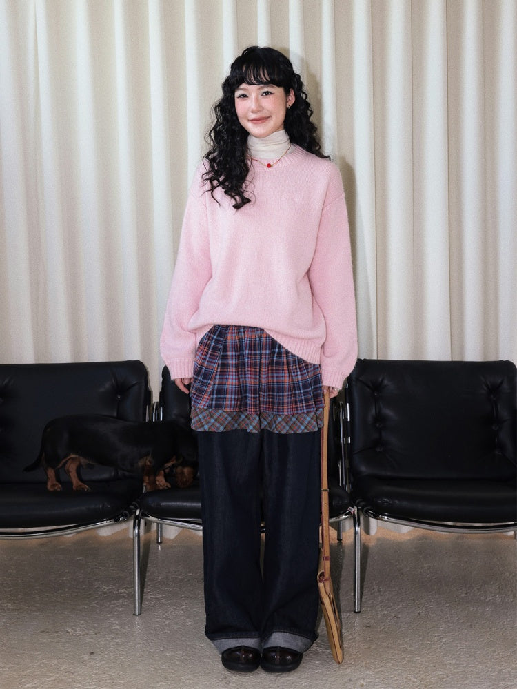 Alpaca Embroidered Pullover Sweater Knitted Top【s0000014990】