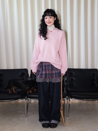 Alpaca Embroidered Pullover Sweater Knitted Top【s0000014990】