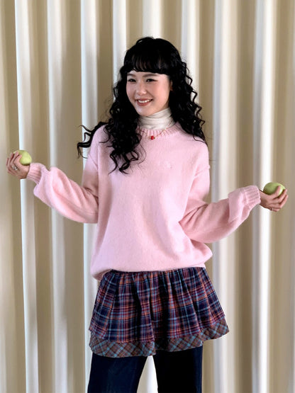 Alpaca Embroidered Pullover Sweater Knitted Top【s0000014990】