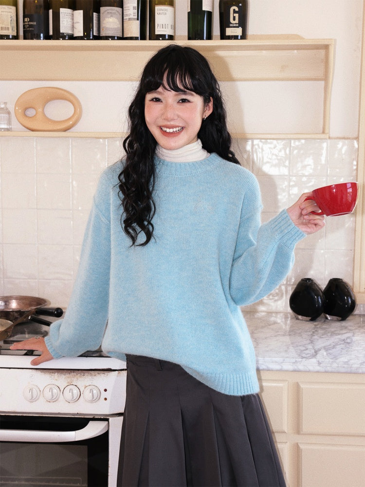 Alpaca Embroidered Pullover Sweater Knitted Top【s0000014990】