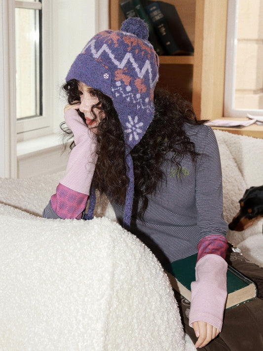 Fair Island Ear Protection Knitted Woolen Flying Hat Thickened Balaclava【s0000014992】
