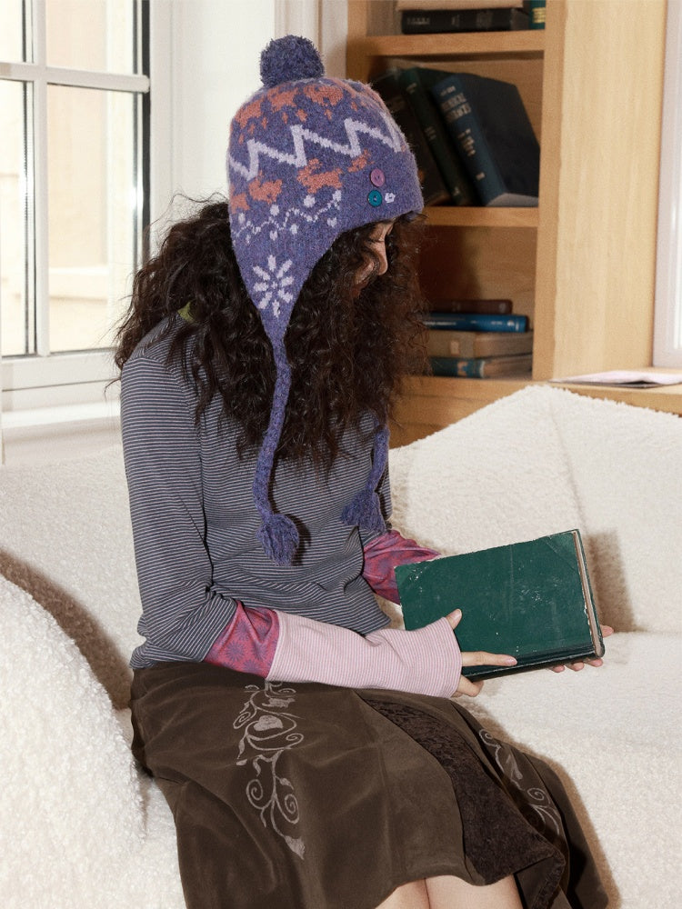 Fair Island Ear Protection Knitted Woolen Flying Hat Thickened Balaclava【s0000014992】