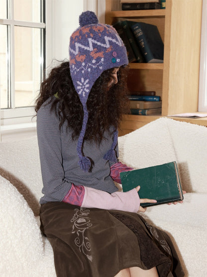 Fair Island Ear Protection Knitted Woolen Flying Hat Thickened Balaclava【s0000014992】