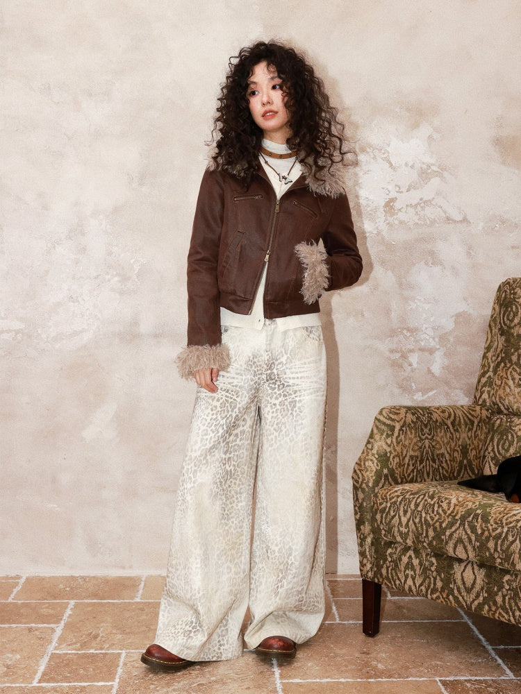 Gradient Blended Leopard Print Wide-Leg Loose Floor-Length Pants【s0000014995】