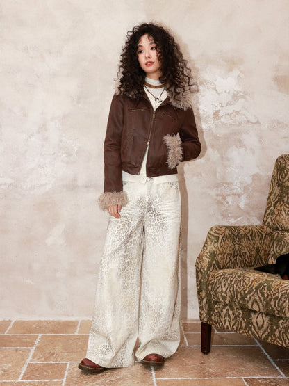 Gradient Blended Leopard Print Wide-Leg Loose Floor-Length Pants【s0000014995】