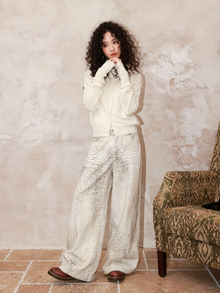 Gradient Blended Leopard Print Wide-Leg Loose Floor-Length Pants【s0000014995】