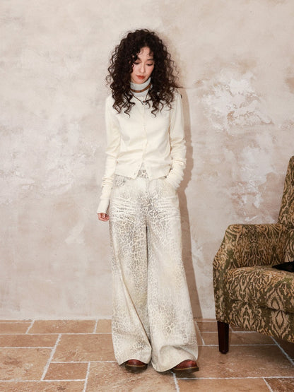 Gradient Blended Leopard Print Wide-Leg Loose Floor-Length Pants【s0000014995】
