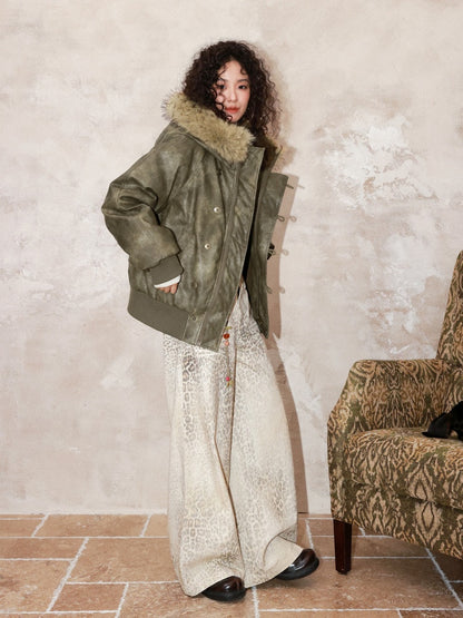 Gradient Blended Leopard Print Wide-Leg Loose Floor-Length Pants【s0000014995】