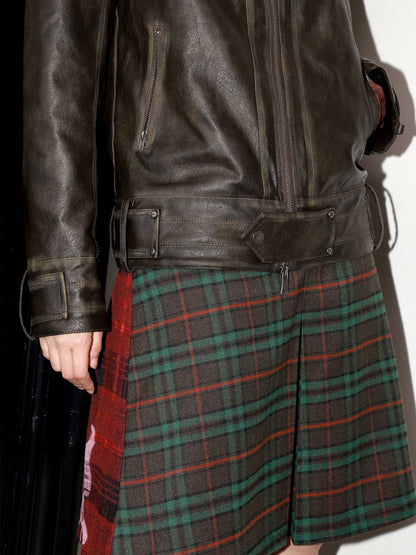 Old Retro Fur Collar Leather Jacket【s0000014997】