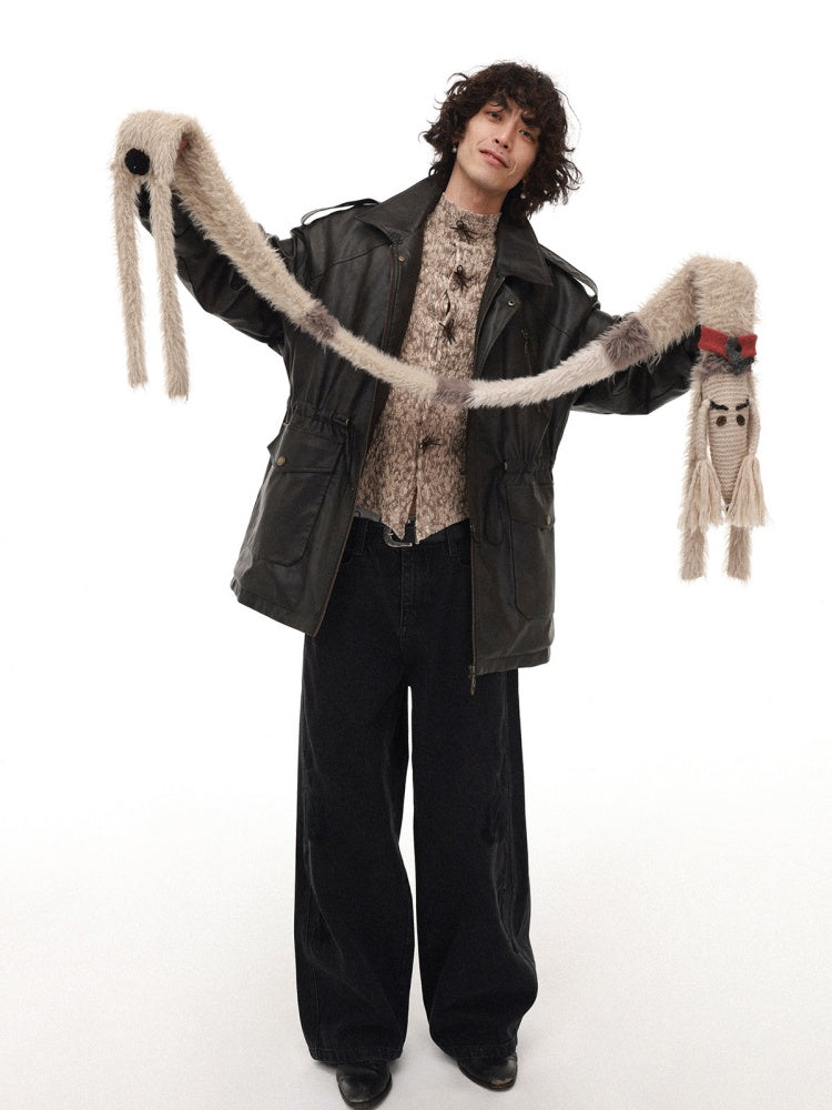 Mohair Wool Heavy Industry Puppy Warm Cute Scarf 【s0000014998】